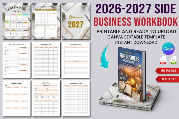 26–27 Side Business Workbook Graphic by designmela01 · Creative Fabrica