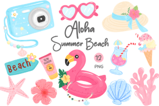 Aloha Summer Beach Clipart PNG Graphic by ponponartwork · Creative Fabrica