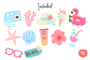 Aloha Summer Beach Clipart PNG Graphic by ponponartwork · Creative Fabrica