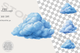 Blue Nursery Fluffy Cloud Clipart