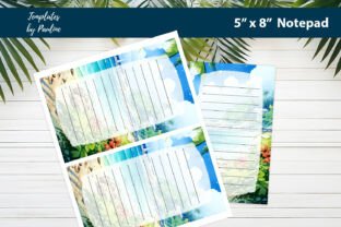 Calming Tropical Beach Notepad Printable Graphic by Templates by ...