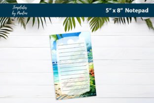 Calming Tropical Beach Notepad Printable Graphic by Templates by ...