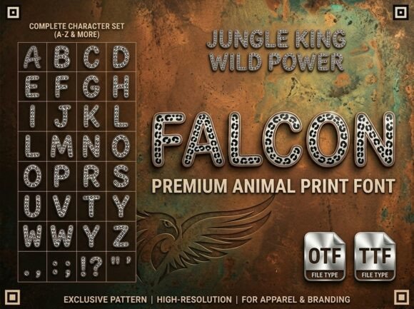 Falcon Font PNG with transparent background - Preview 1
