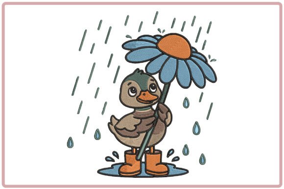 Funny Duck Embroidery Design