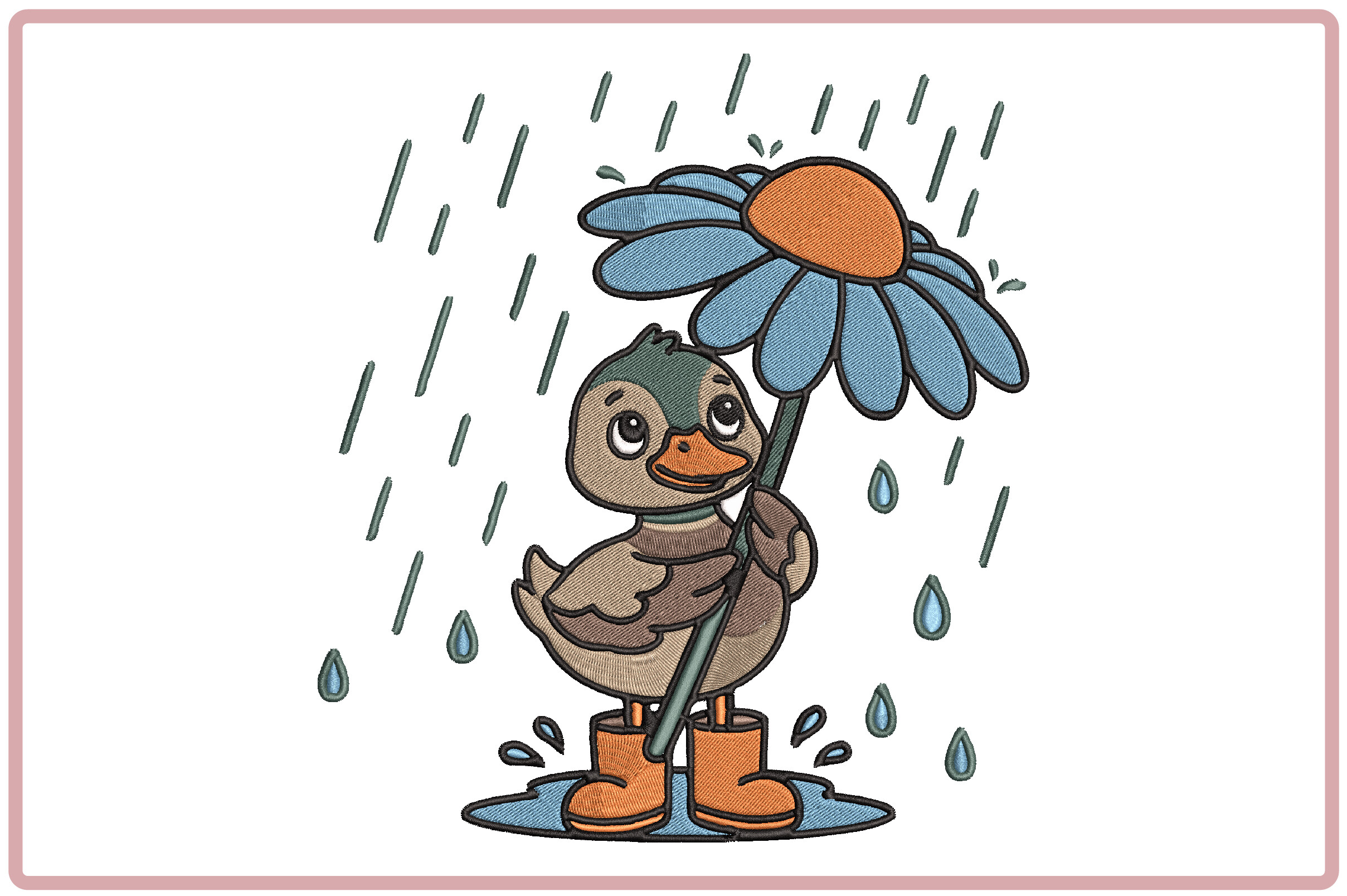 Funny Duck Embroidery Design
