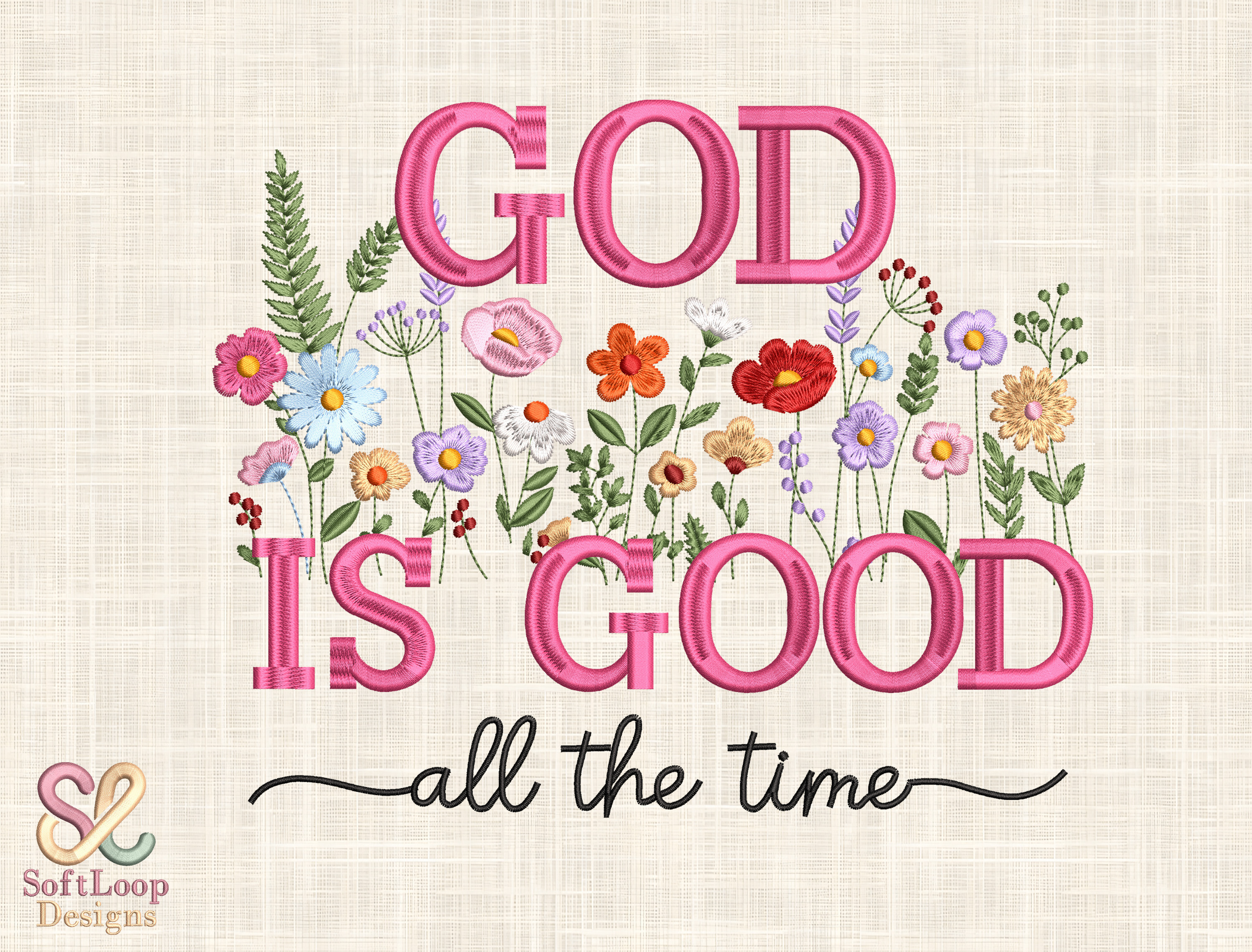 God is Good Embroidery