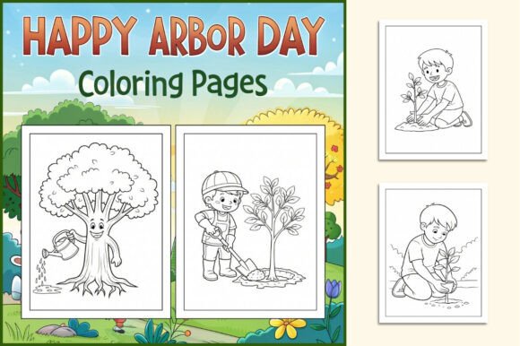 Happy Arbor Day Coloring Pages for Kids