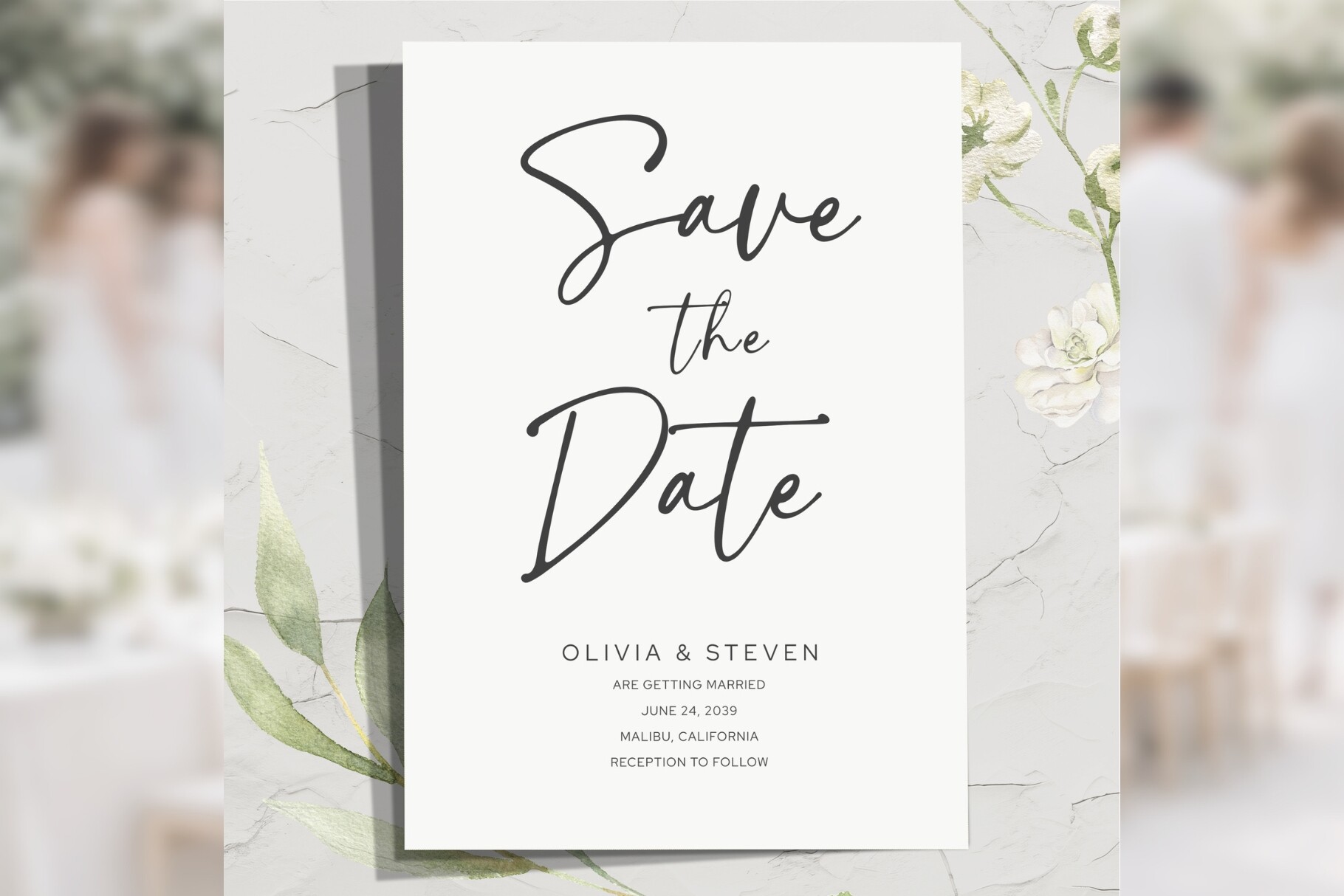 Modern Script Save the Date Bd007