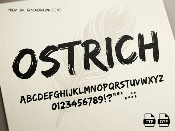 Ostrich Font PNG with transparent background - Preview 2