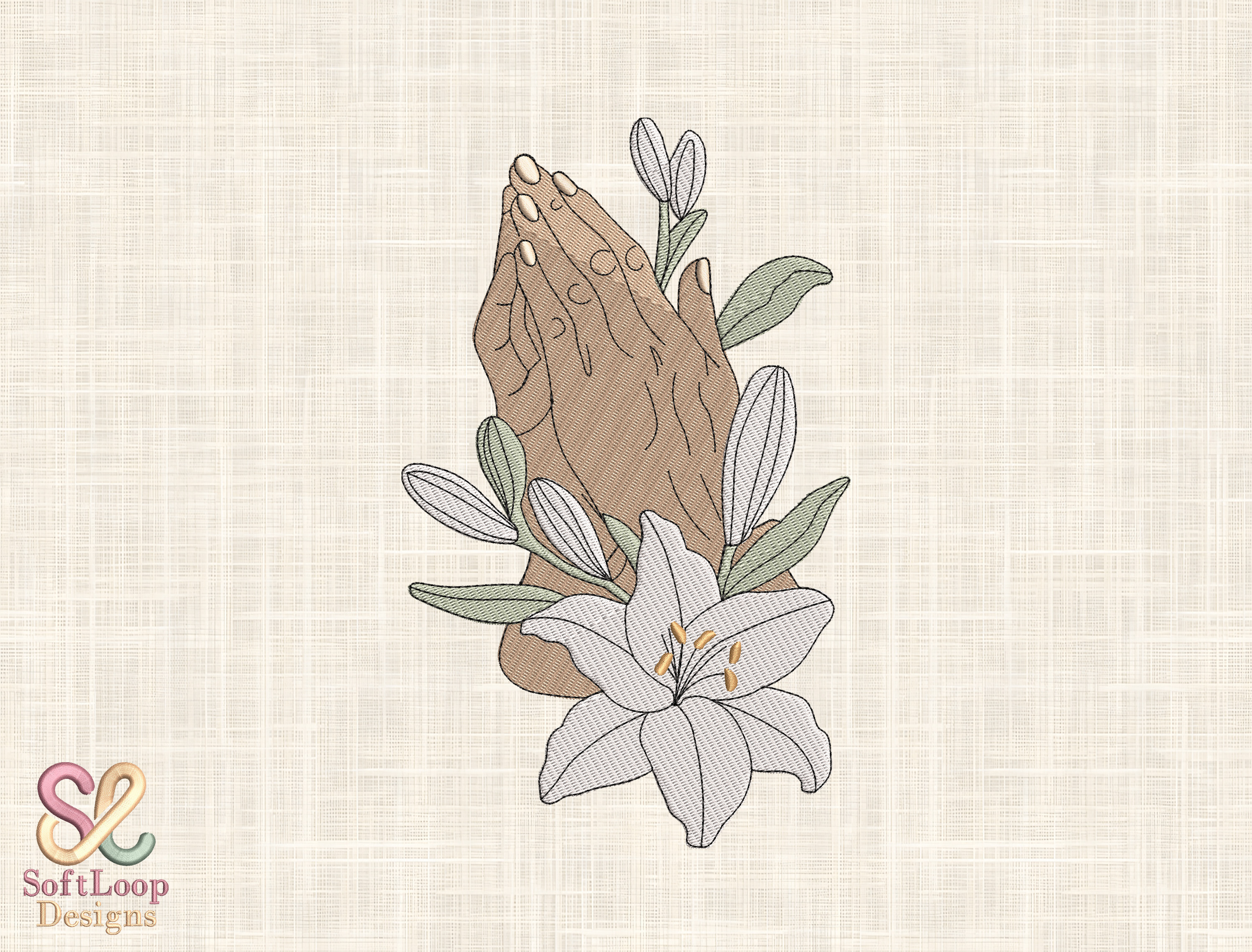 Praying Hands Embroidery Design