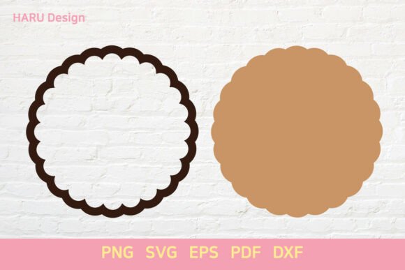 Scallop Shape Circle Frame Sign Label