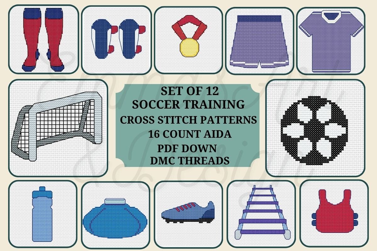 Soccer Training Cross Stitch Patterns