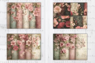 Spring Patterned Background Paper Spring Floral Background Papers Graphic by paperaddictionprints ...