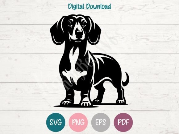 Standing Dachshund SVG PNG EPS PDF
