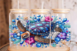 Summer Sea Turtle 16oz Glass Can PNG Graphic by iStyleMagic · Creative ...