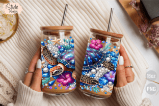 Summer Sea Turtle 16oz Glass Can PNG Graphic by iStyleMagic · Creative ...