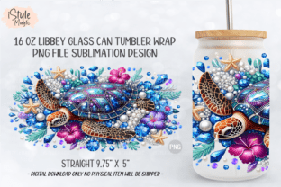 Summer Sea Turtle 16oz Glass Can PNG Graphic by iStyleMagic · Creative ...