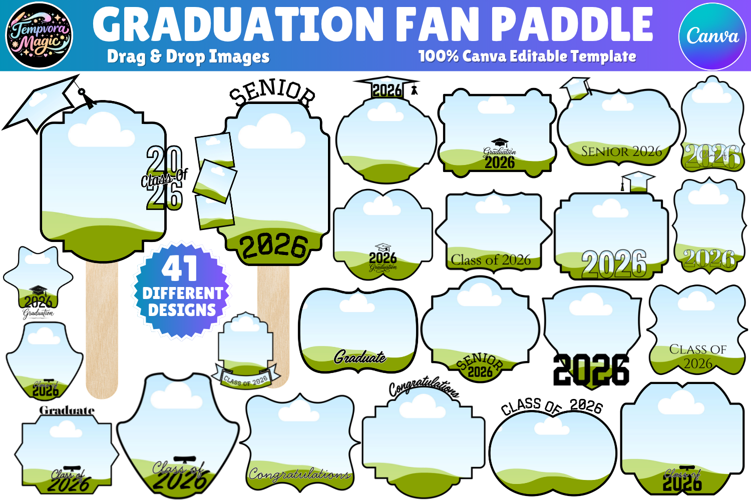 2026 Graduation Paddle Fan Template Gráfico por Canva Magic · Creative ...