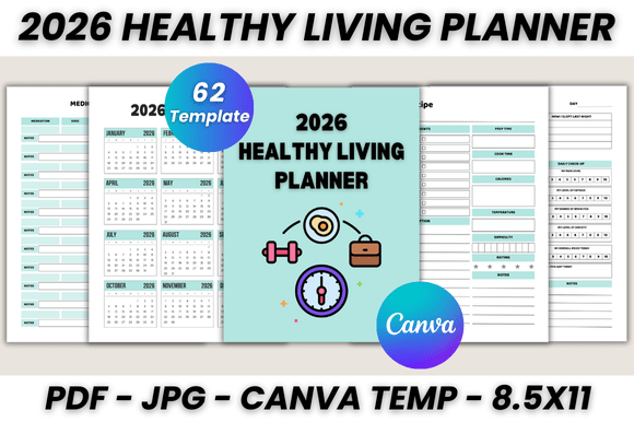 2026 Healthy Living Planner Canva