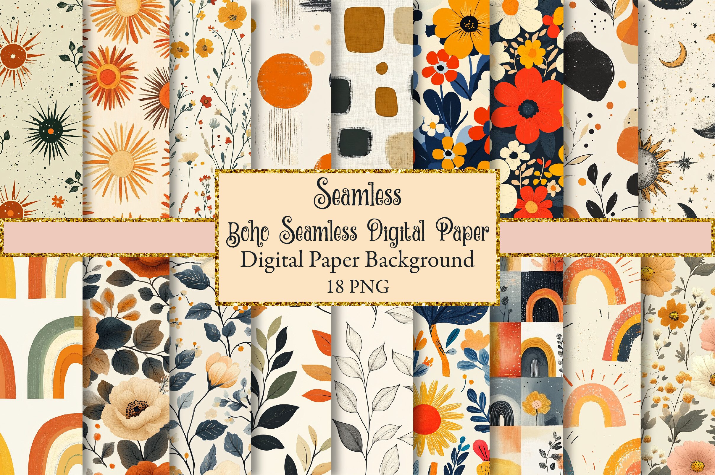 Boho Seamless Digital Paper Graphic by Precision Patterns · Creative ...