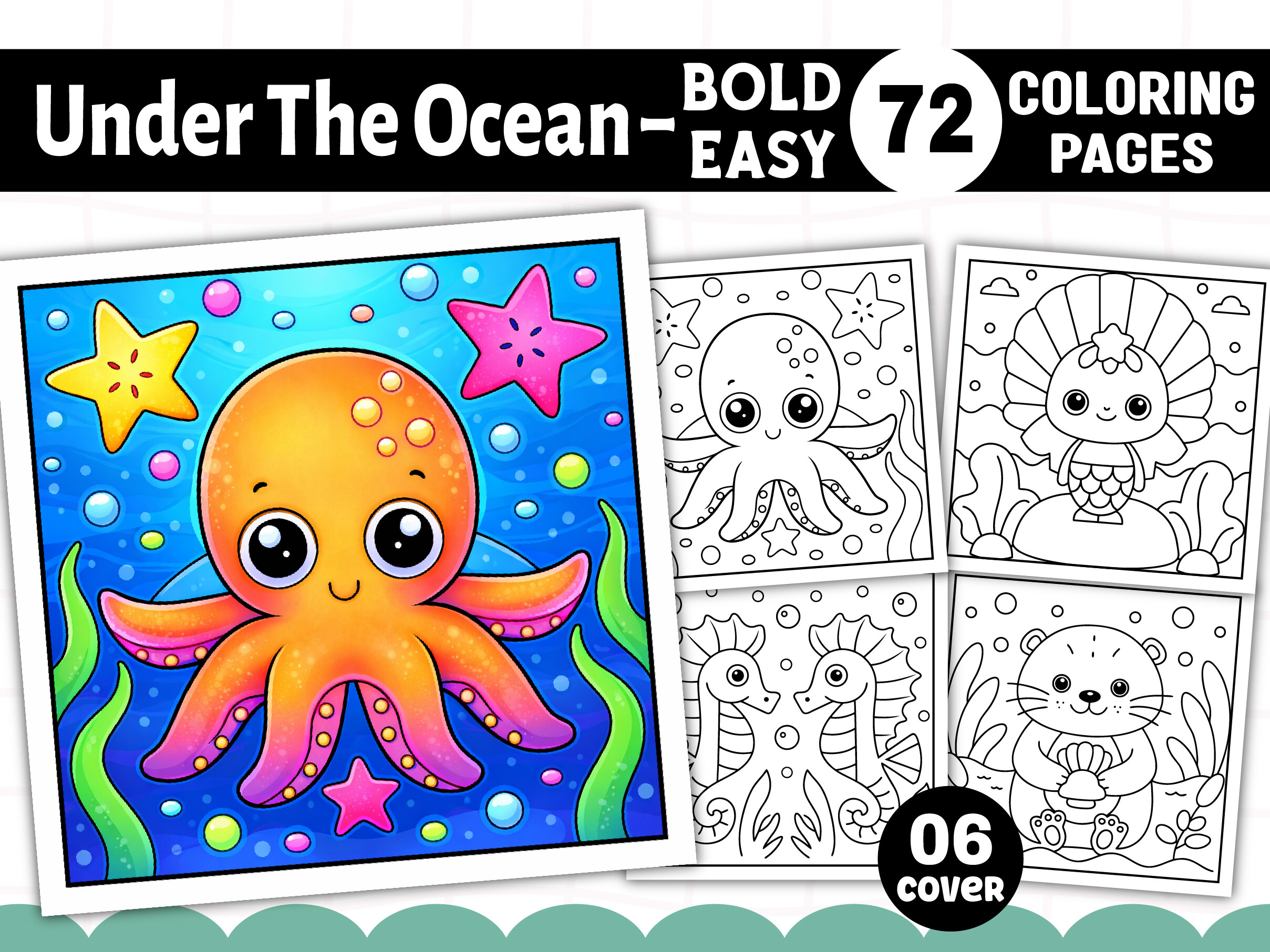 Bold Easy Under the Ocean Coloring Pages