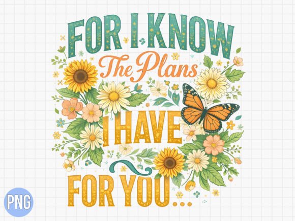 Christian Bible Verse Floral Butterfly