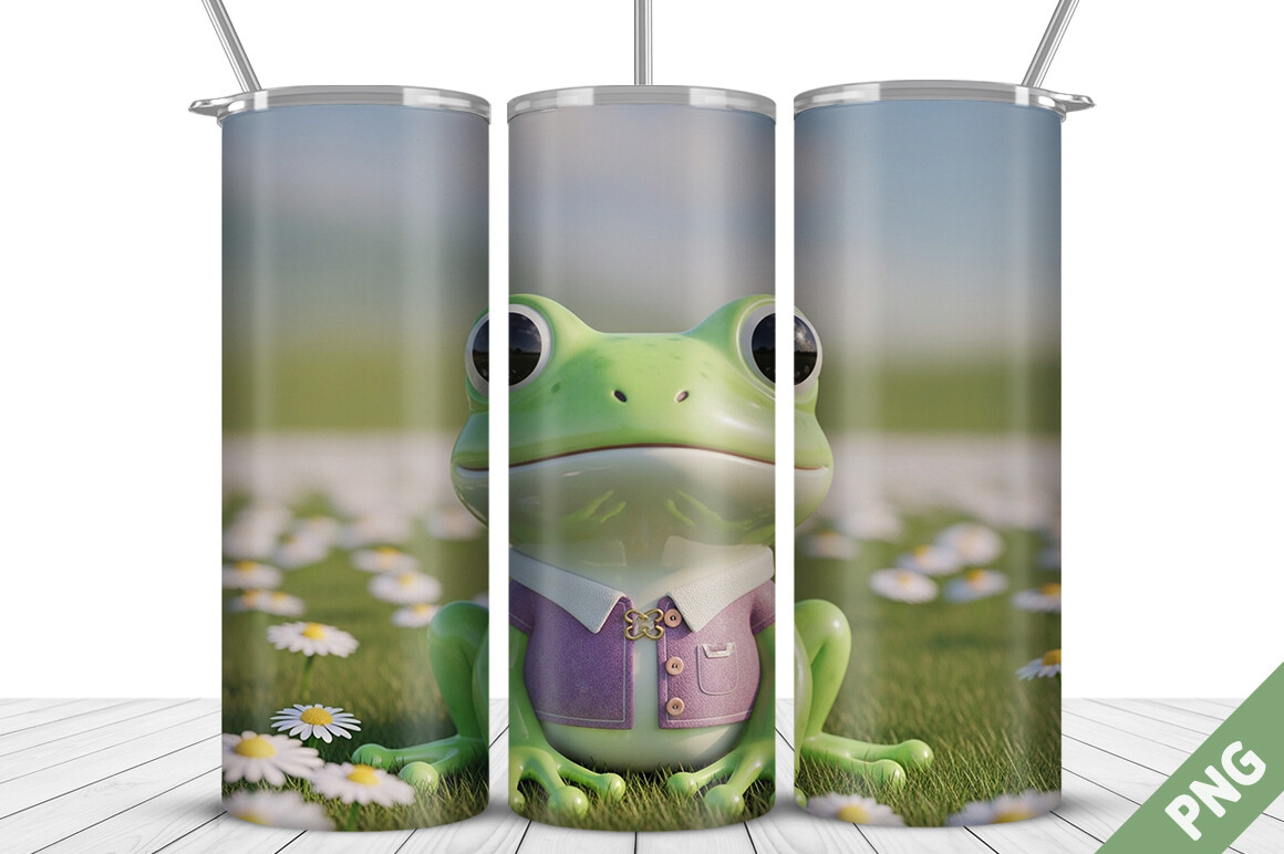 Cute Frog Tumbler Wrap PNG Graphic by Creative Art · Creative Fabrica