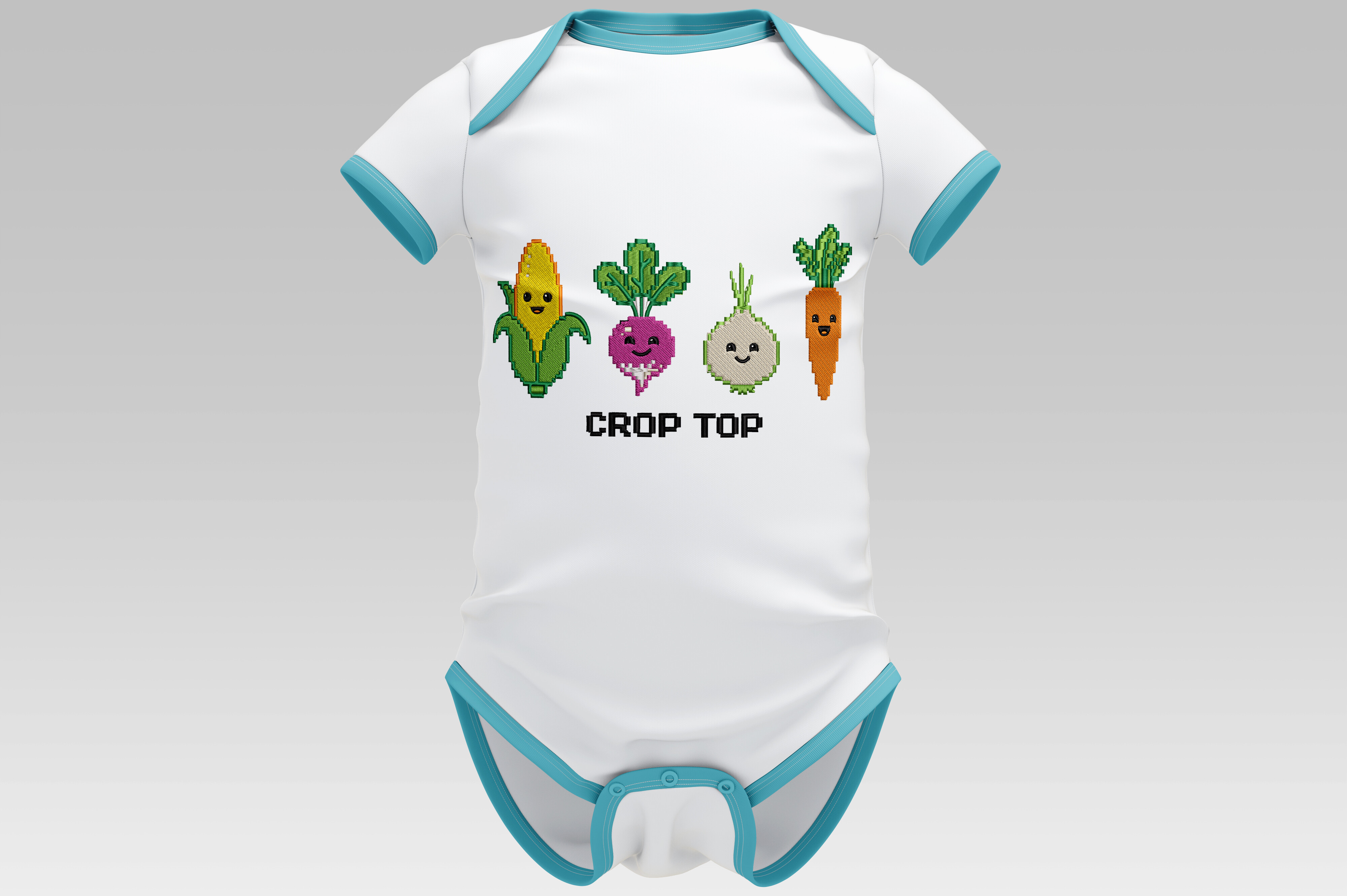 Cute Garden Veggie Embroidery