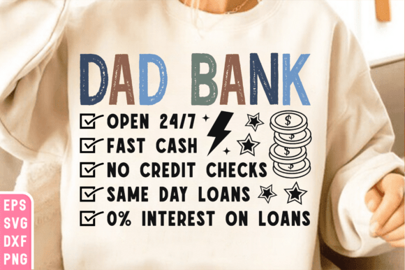 Dad Bank Svg, Funny Dad Svg, Fathers Day Grafik T-shirt Designs Von misba design