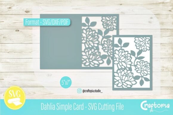 Dahlia Simple Card – SVG Cutting File