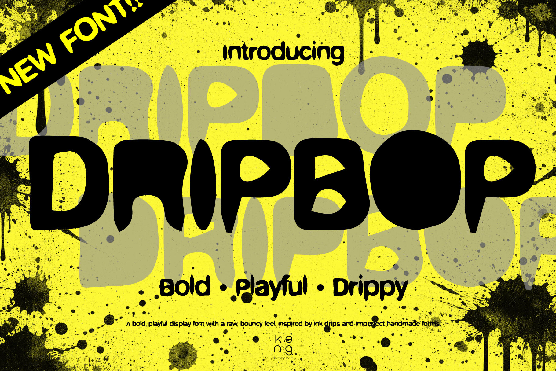 Dripbop preview, playful display lettering with drips