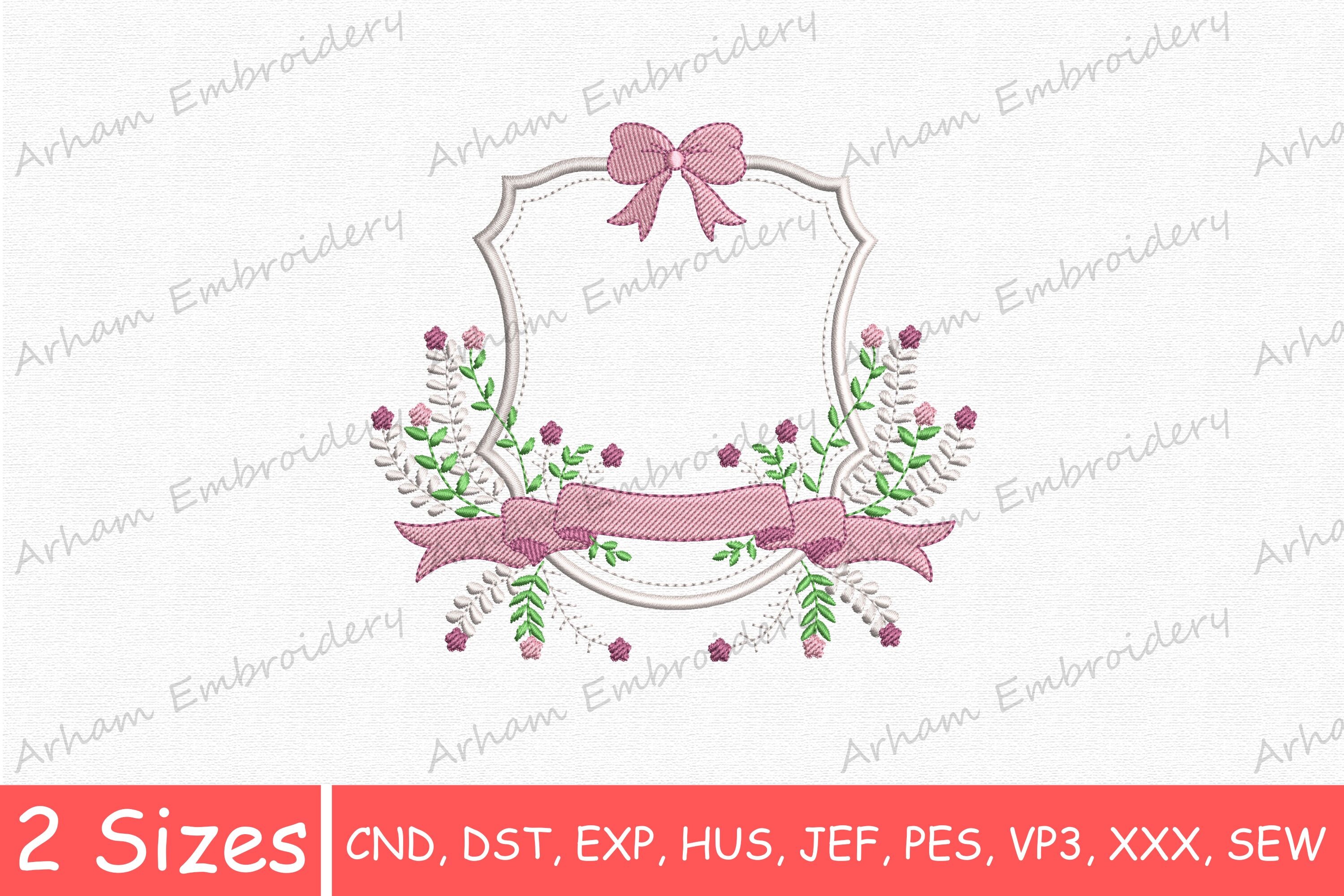 Elegant Floral Bow Monogram Frame