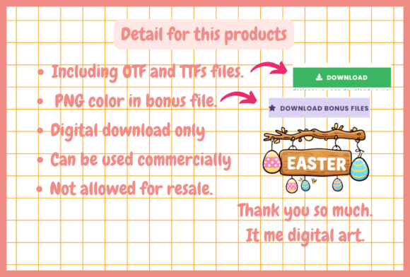 End of Easter Font PNG with transparent background - Preview 5