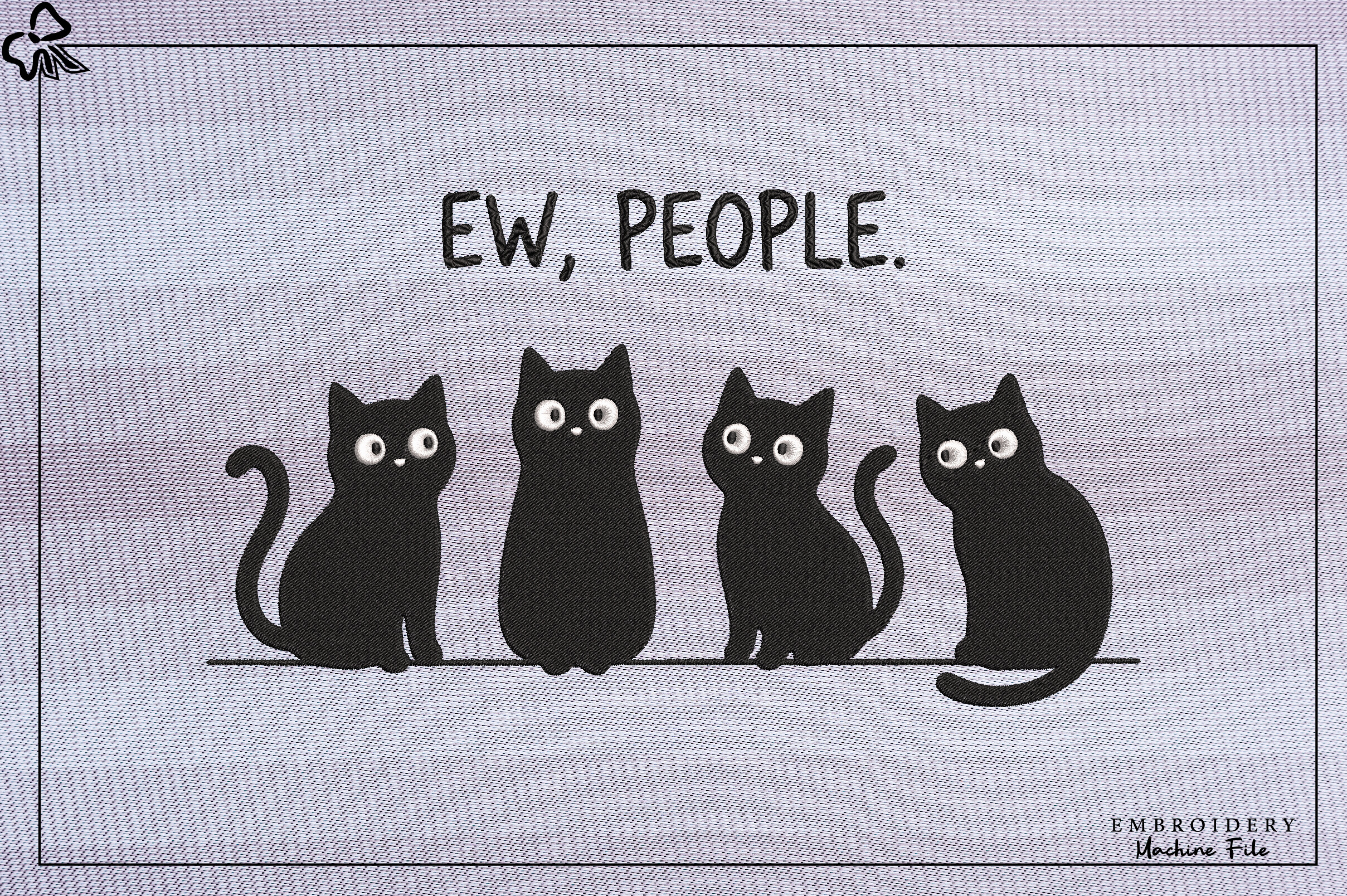 Ew People Cat Embroidery Design