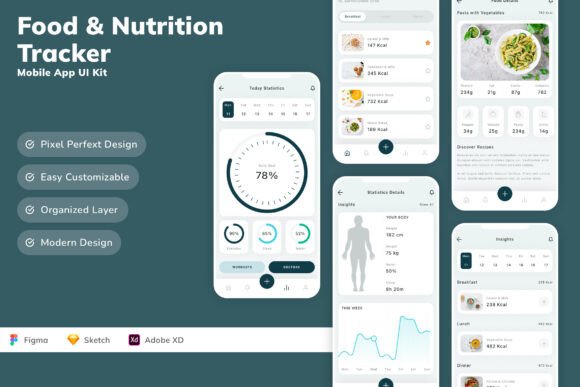 Food & Nutrition Tracker App UI Kit