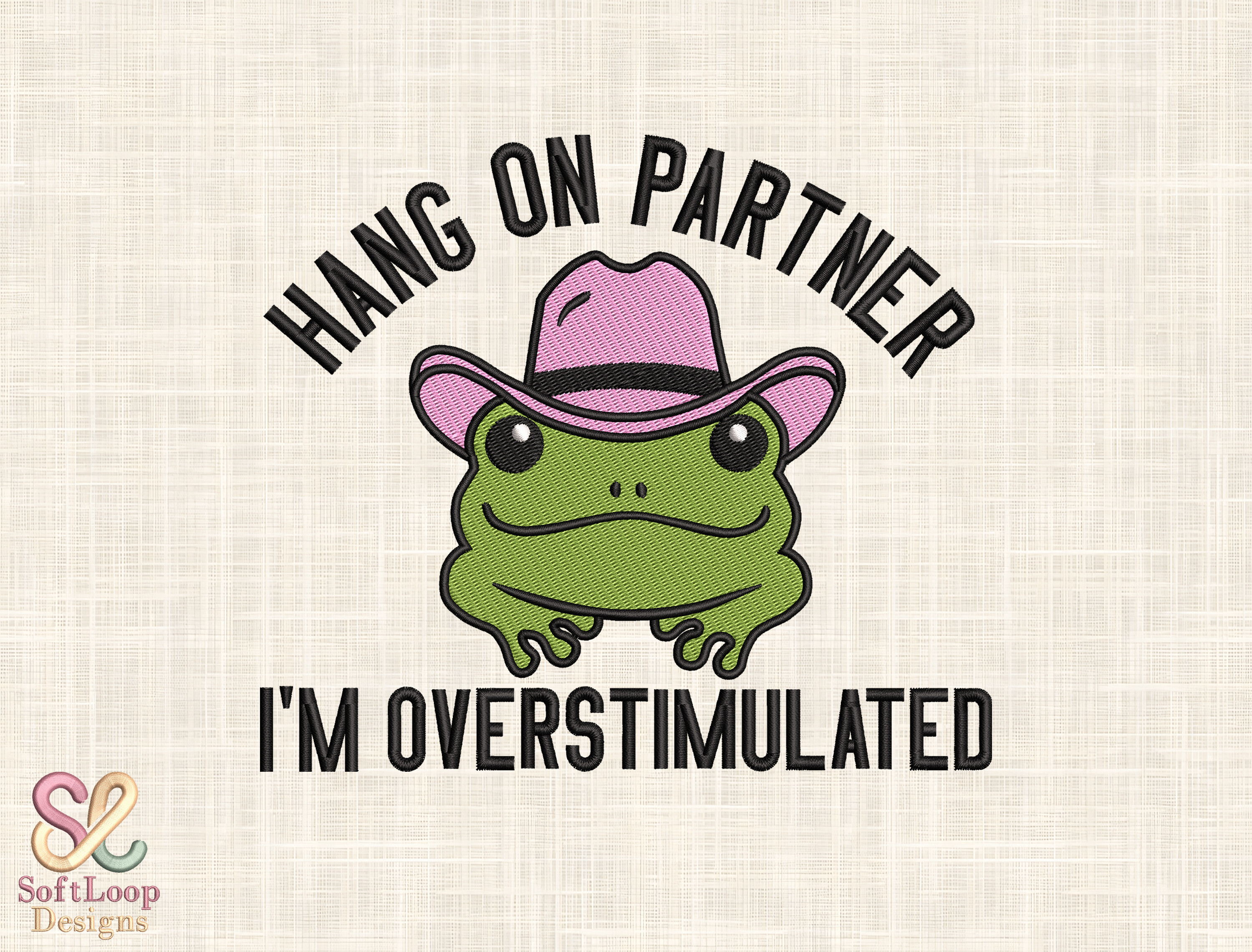 Funny Cowboy Frog Embroidery Design