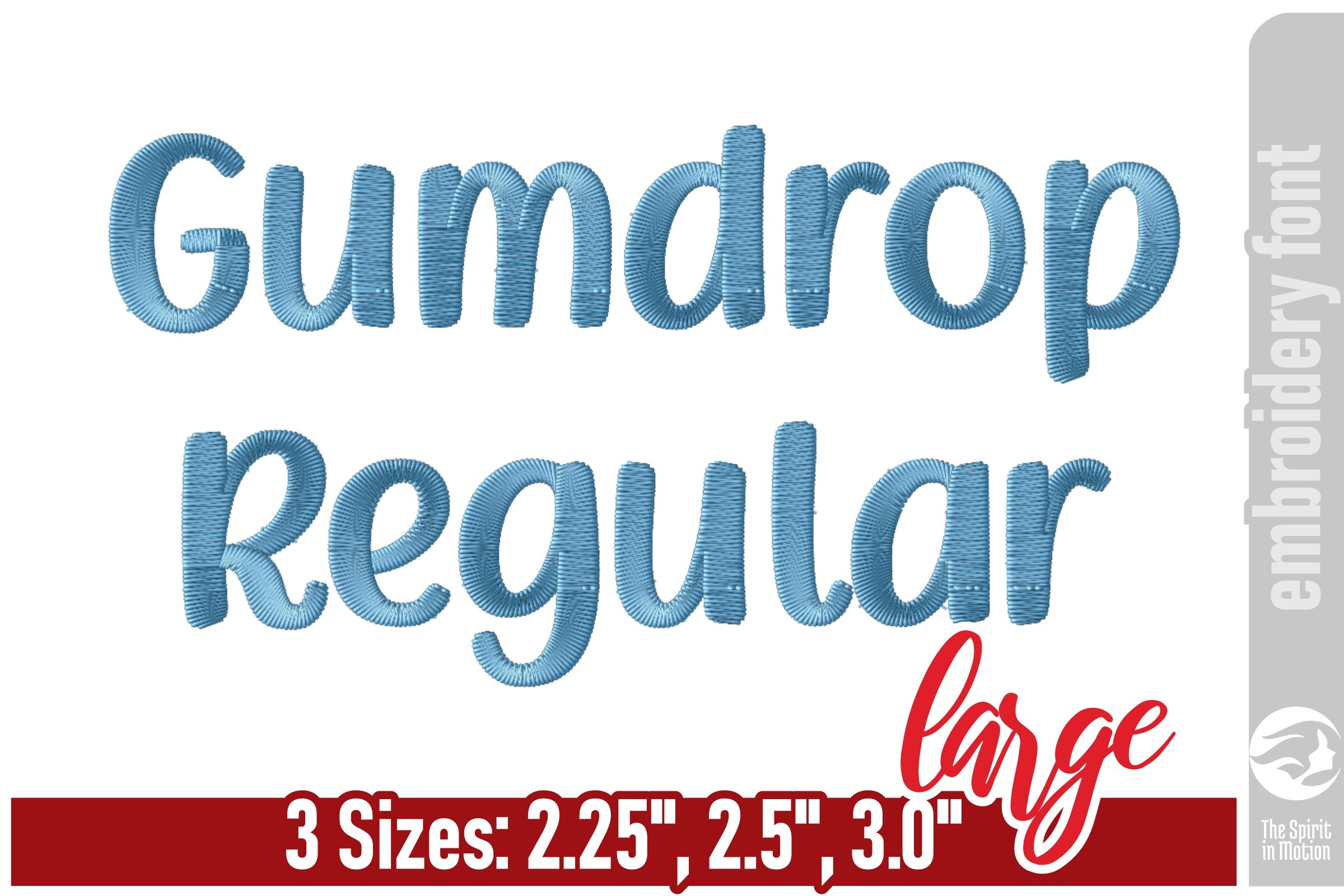 Gumdrop Playful Embroidery Font - Large