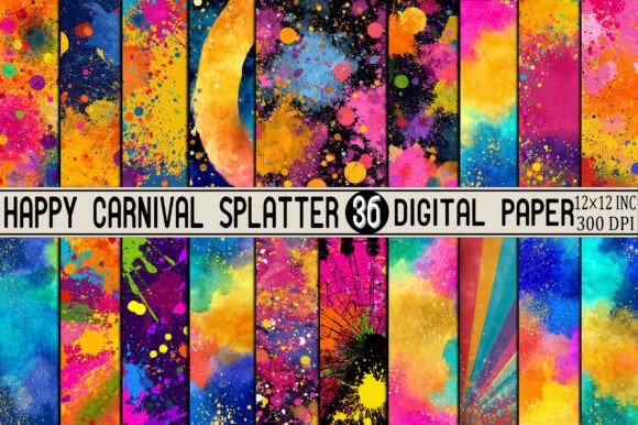 Happy Carnival Splatter Backgrounds