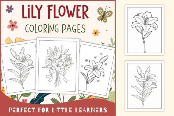 Lily Flower Coloring Pages for Kids