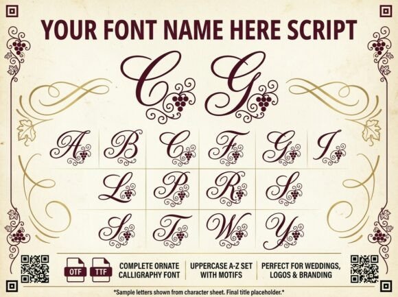 Noah's Vineyard Font Font PNG with transparent background - Preview 1