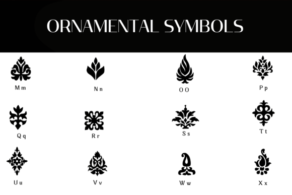 Ornamental Symbols Font PNG with transparent background - Preview 2