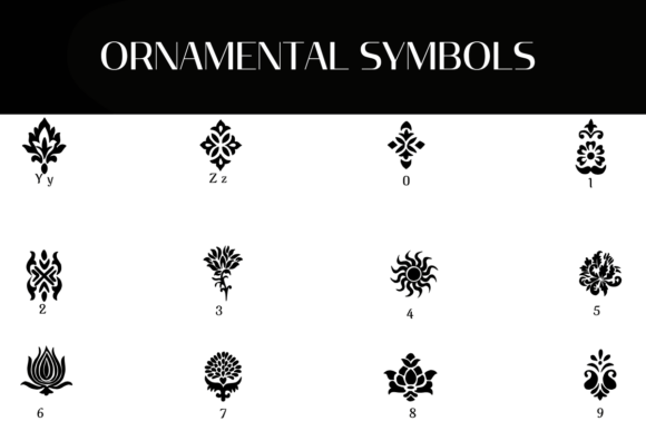 Ornamental Symbols Font PNG with transparent background - Preview 3