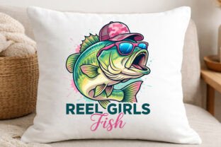 Reel Girls Fish Cute Bass Fishing PNG Graphic by SoftInk Studio ...