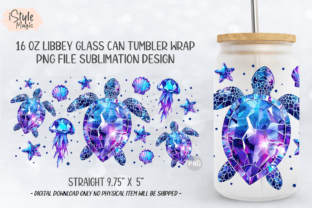 Rhinestone Sea Turtle 16oz Glass Can PNG Graphic by iStyleMagic ...
