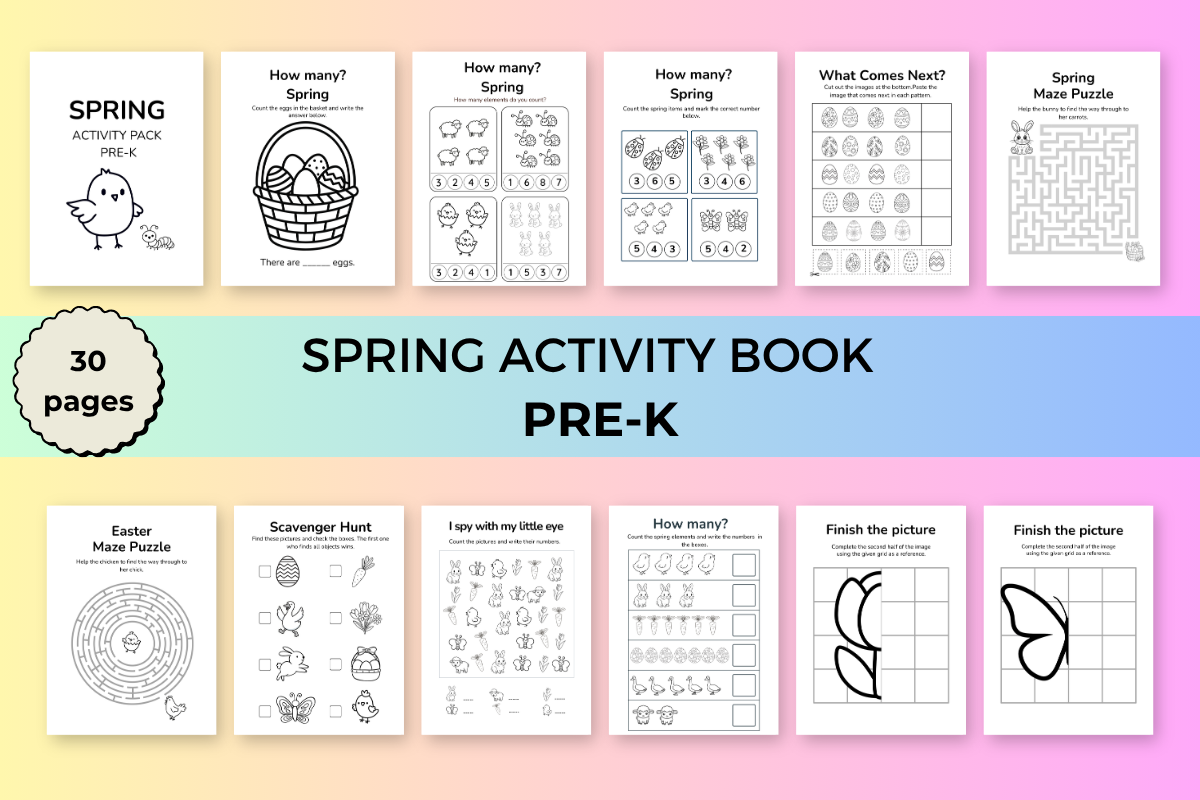 SPRING ACTIVITY BOOK for PRE-K