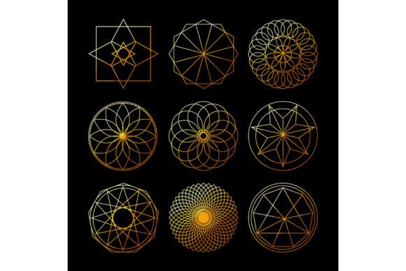 Sacred Geometry Golden Symbols and Spiri Graphic Illustrations By pikepicture