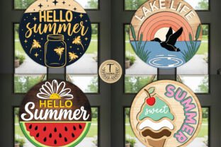 Summer Door Sign Laser Cut SVG Bundle · Creative Fabrica
