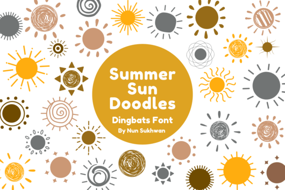 Preview of Summer Sun Doodles dingbat font