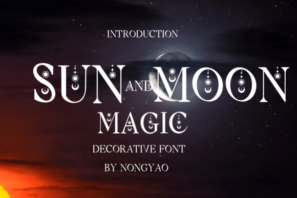 Preview specimen of Sun and Moon Magic decorative font