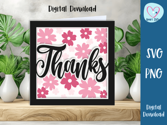 Thanks Spring Flower Card SVG